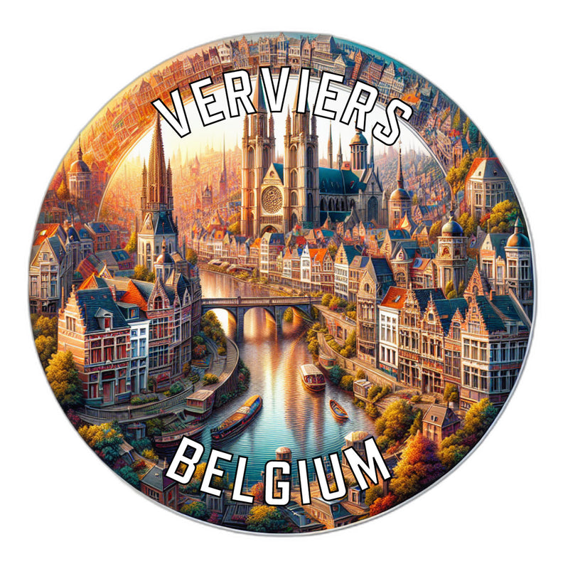 Verviers Belgium Souvenir Die Cut Flat Magnet 6-Inch