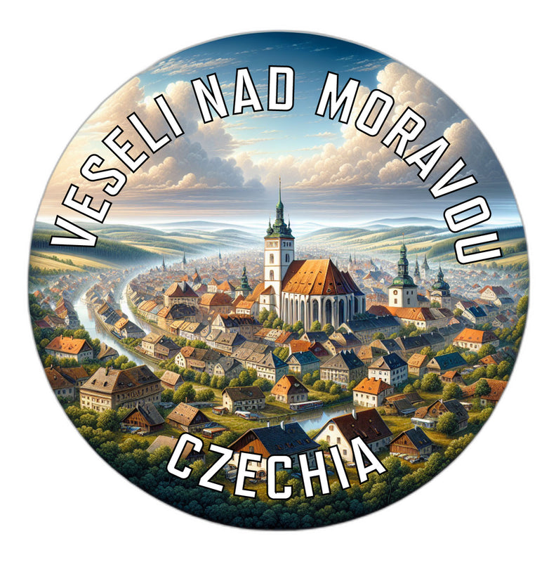 Veseli nad Moravou Czechia Souvenir Die Cut Flat Magnet 2-Inch