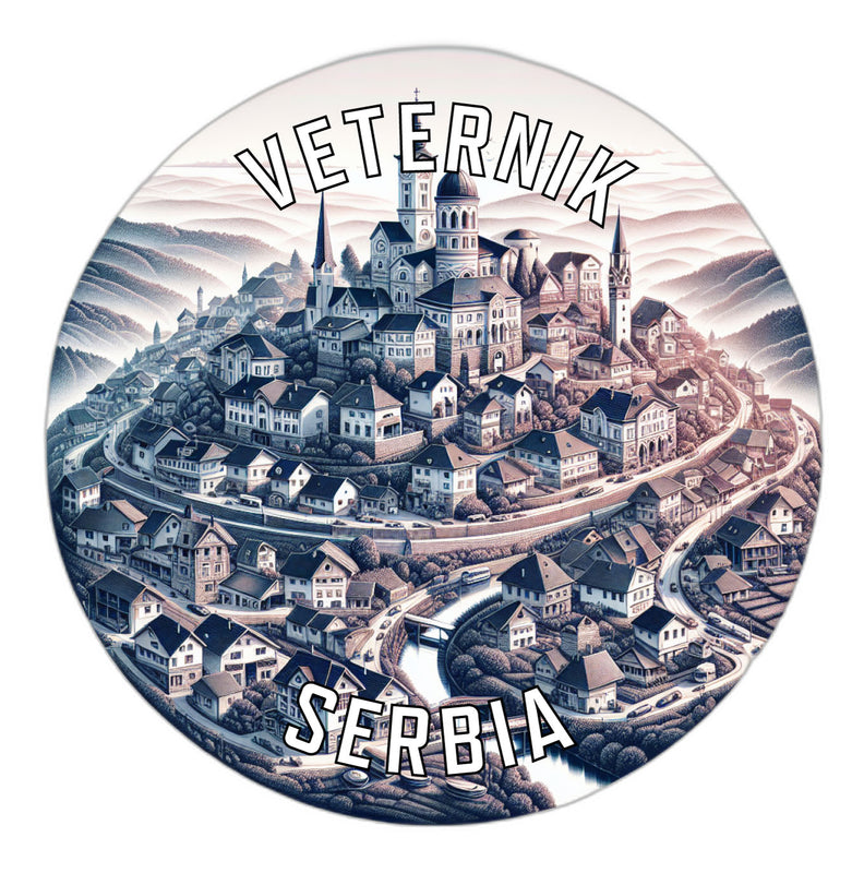 Veternik Serbia Souvenir Die Cut Flat Magnet 6-Inch