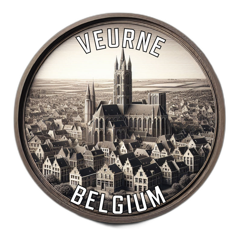 Veurne Belgium Souvenir Die Cut Flat Magnet 3-Inch