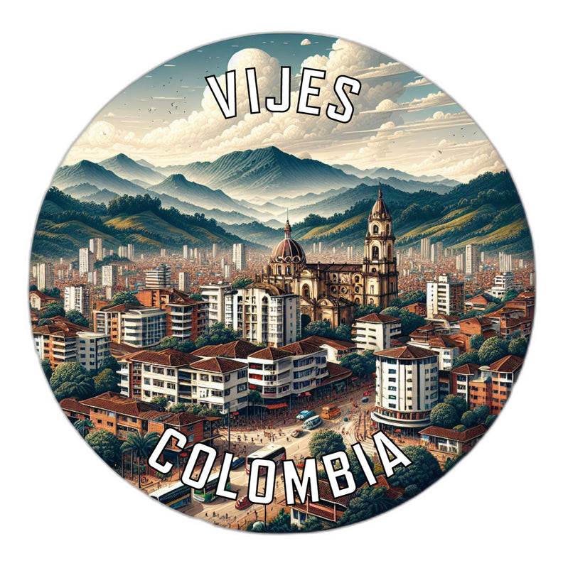 Vijes Colombia Souvenir Die Cut Flat Magnet 2-Inch