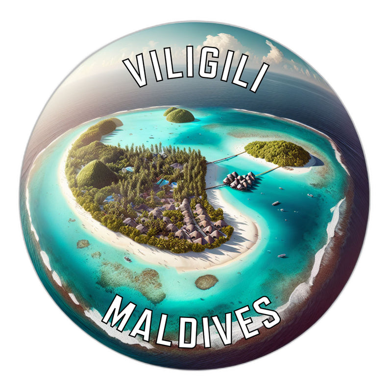 Viligili Maldives Souvenir Die Cut Flat Magnet 2-Inch