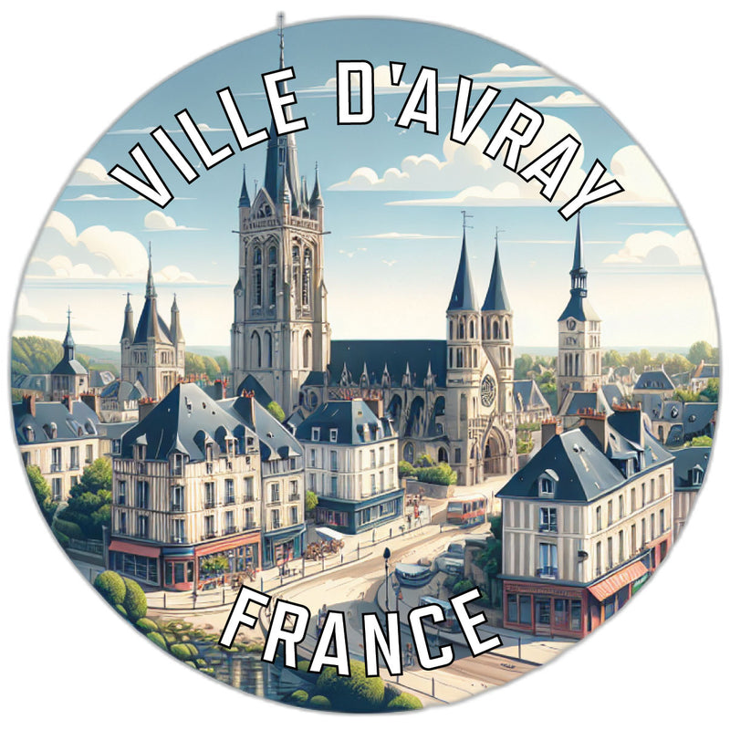Ville dAvray France Souvenir Die Cut Flat Magnet 3-Inch