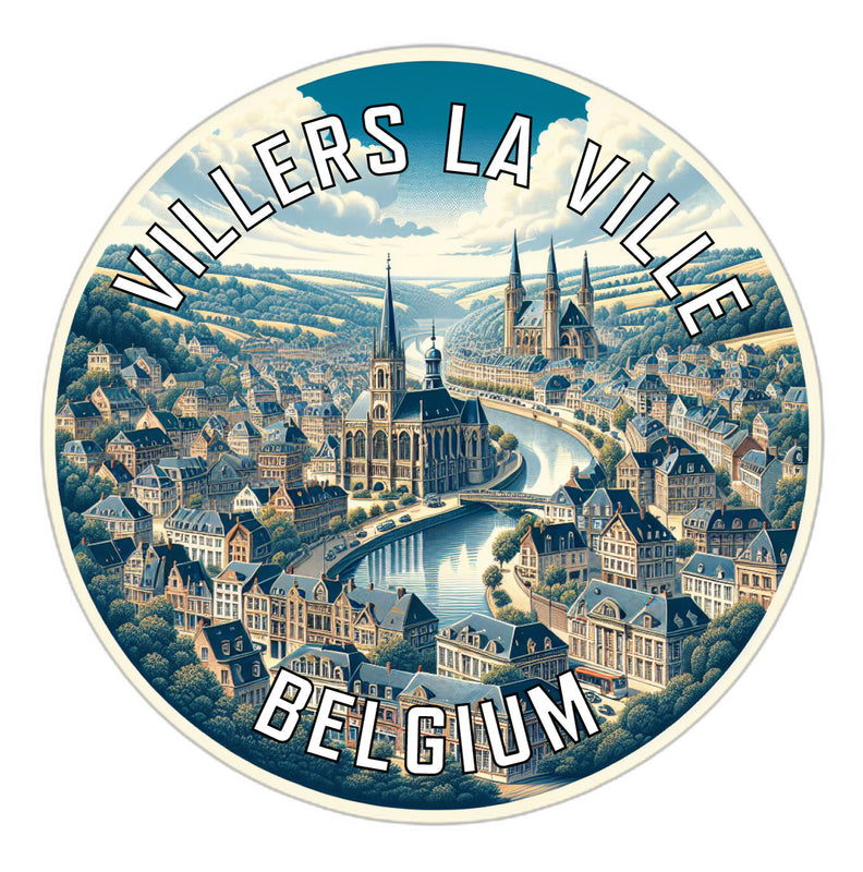 Villers la Ville Belgium Souvenir Die Cut Flat Magnet 6-Inch