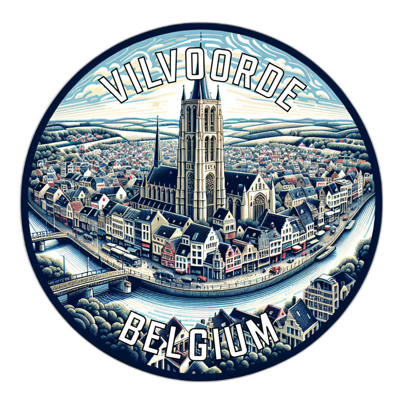 Vilvoorde Belgium Souvenir Die Cut Flat Magnet 6-Inch