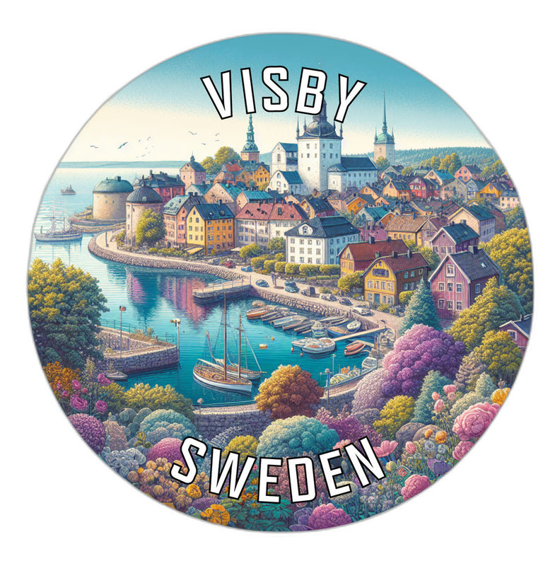 Visby Sweden Souvenir Die Cut Flat Magnet 3-Inch