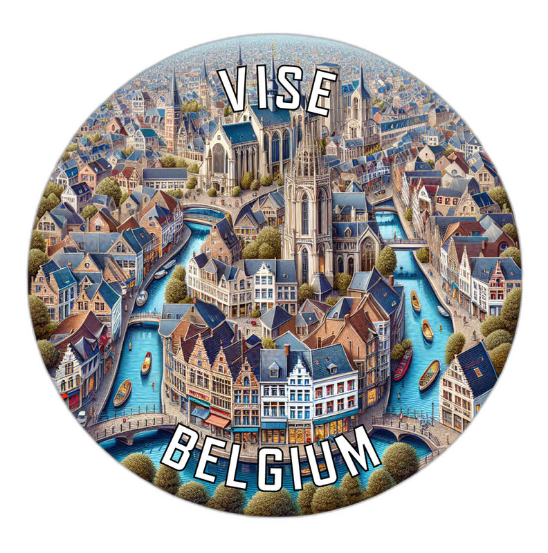 Vise Belgium Souvenir Die Cut Flat Magnet 2-Inch