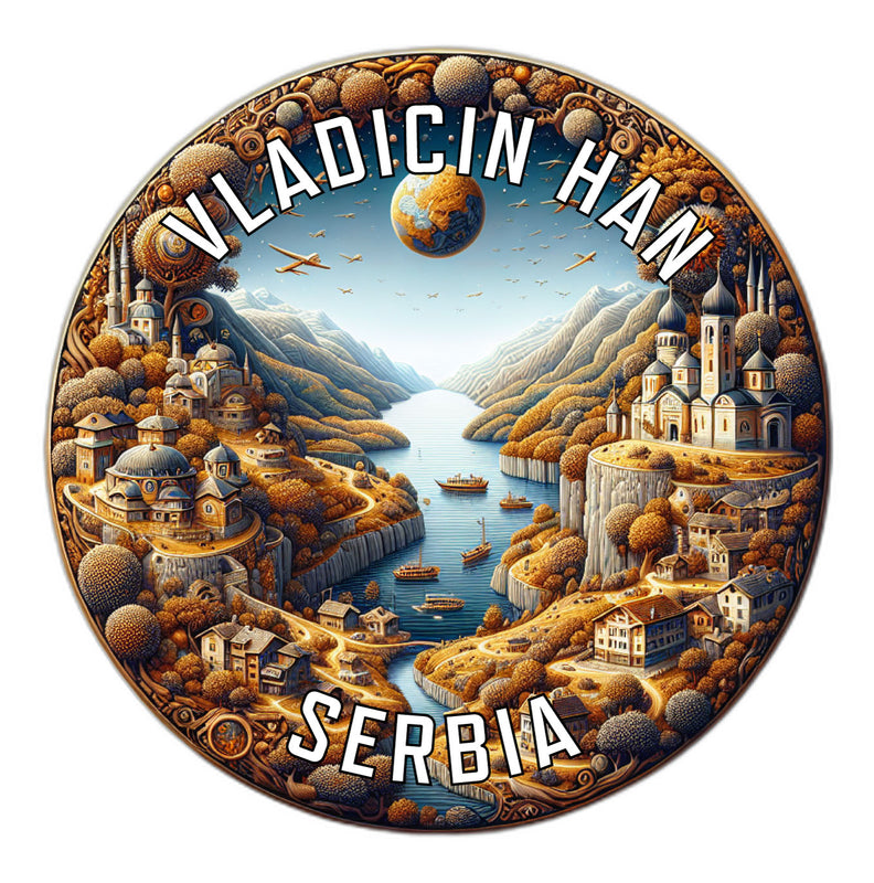 Vladicin Han Serbia Souvenir Die Cut Flat Magnet 2-Inch