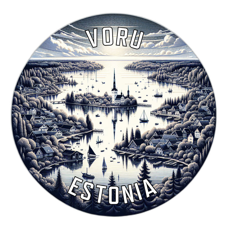 Voru Estonia Souvenir Die Cut Flat Magnet 2-Inch