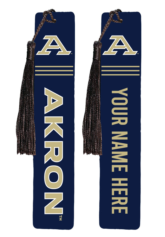 Akron Zips Personalized Wooden Bookmark with Tassel – Officially Licensed Collegiate Product Full Color