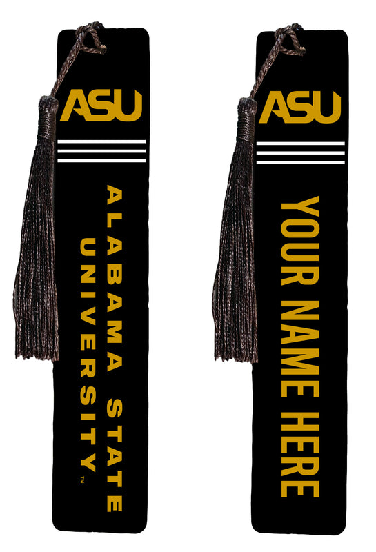 Alabama State University Personalized Wooden Bookmark with Tassel – Officially Licensed Collegiate Product Full Color