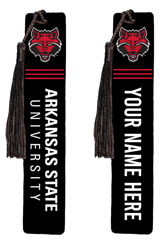 Arkansas State Personalized Wooden Bookmark with Tassel – Officially Licensed Collegiate Product Full Color