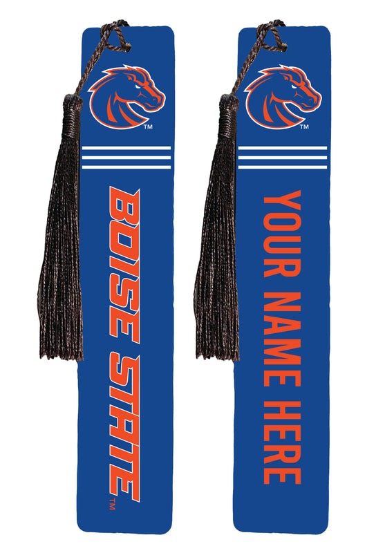 Boise State Broncos Personalized Wooden Bookmark with Tassel – Officially Licensed Collegiate Product Full Color