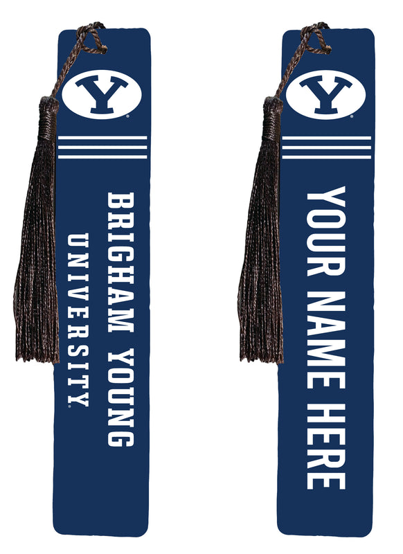 Brigham Young Cougars Personalized Wooden Bookmark with Tassel – Officially Licensed Collegiate Product Full Color