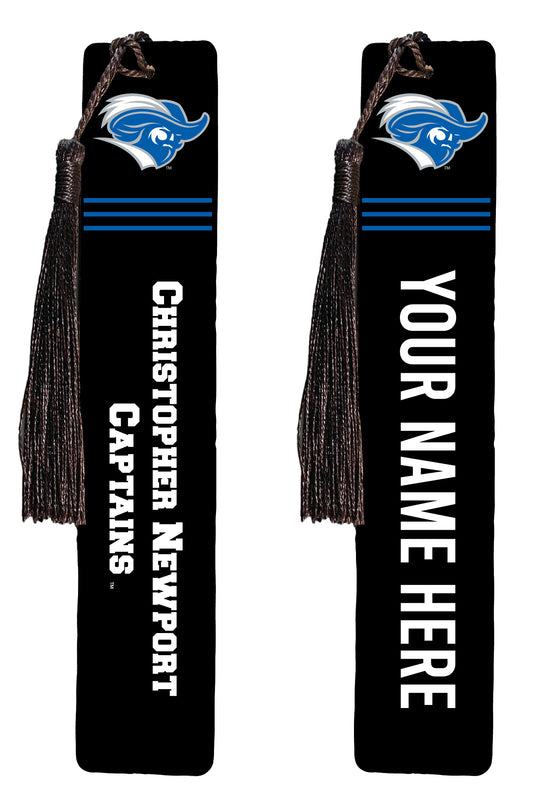 Christopher Newport Captains Personalized Wooden Bookmark with Tassel – Officially Licensed Collegiate Product Full Color