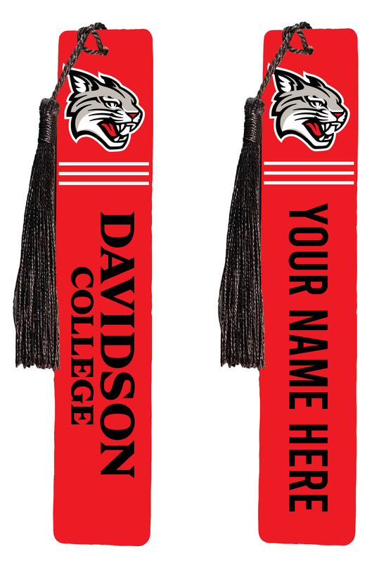Davidson College Personalized Wooden Bookmark with Tassel – Officially Licensed Collegiate Product Full Color