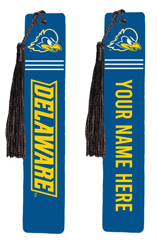 Delaware Blue Hens Personalized Wooden Bookmark with Tassel – Officially Licensed Collegiate Product Full Color