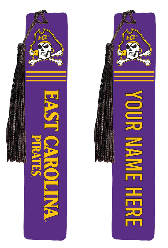 East Carolina Pirates Personalized Wooden Bookmark with Tassel – Officially Licensed Collegiate Product Full Color