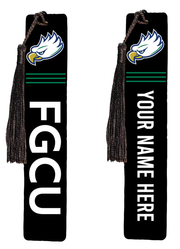 Florida Gulf Coast Eagles Personalized Wooden Bookmark with Tassel – Officially Licensed Collegiate Product Full Color