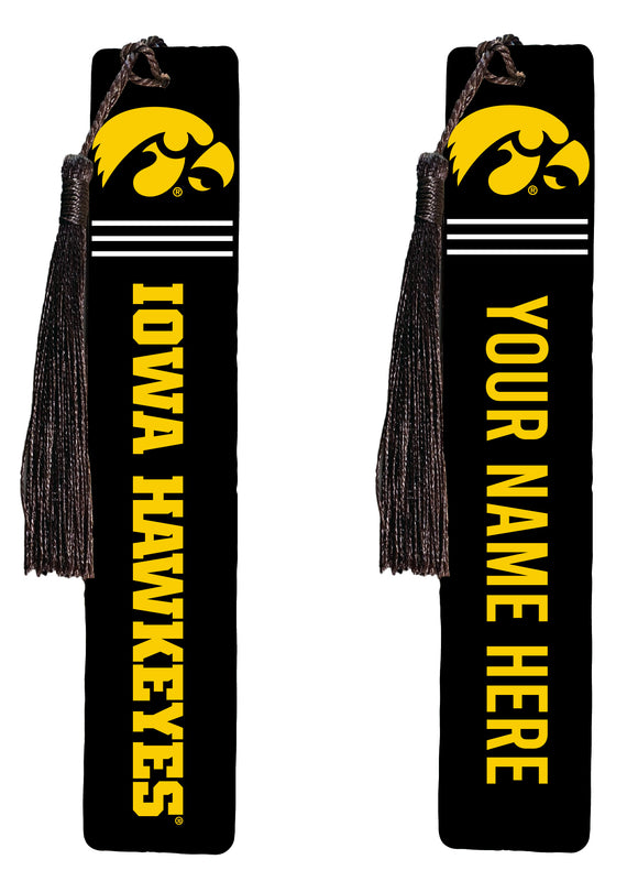 Iowa Hawkeyes Personalized Wooden Bookmark with Tassel – Officially Licensed Collegiate Product Full Color