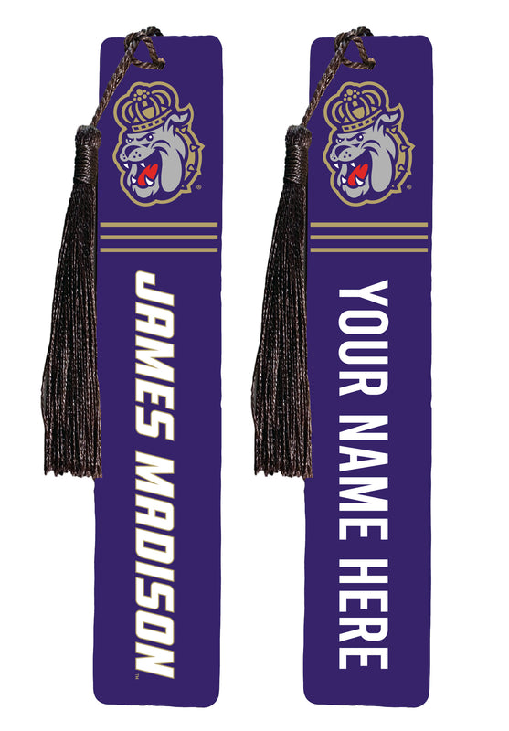 James Madison Dukes Personalized Wooden Bookmark with Tassel – Officially Licensed Collegiate Product Full Color