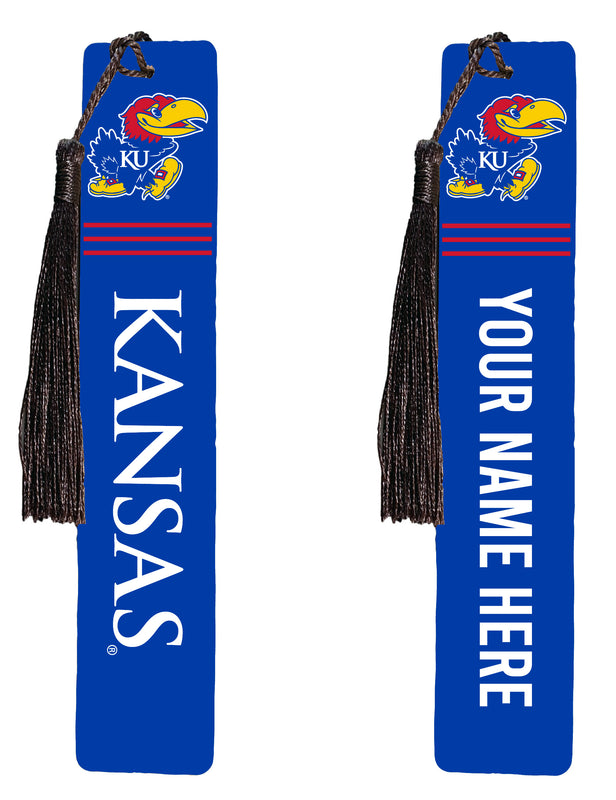 Kansas Jayhawks Personalized Wooden Bookmark with Tassel – Officially Licensed Collegiate Product 2-Pack