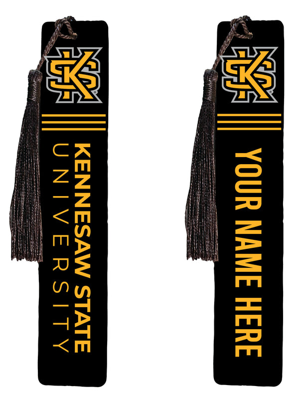 Kennesaw State University Personalized Wooden Bookmark with Tassel – Officially Licensed Collegiate Product Full Color