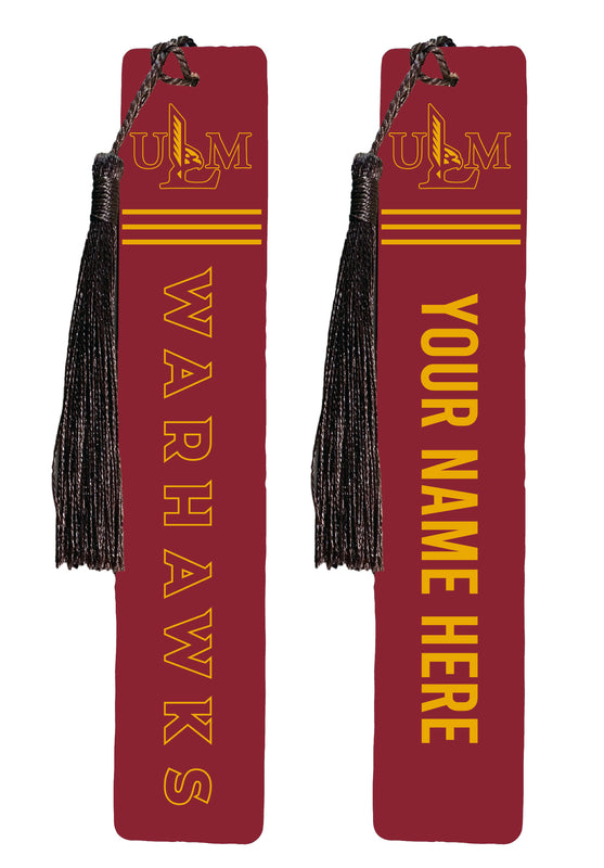 University of Louisiana Monroe Personalized Wooden Bookmark with Tassel – Officially Licensed Collegiate Product Full Color