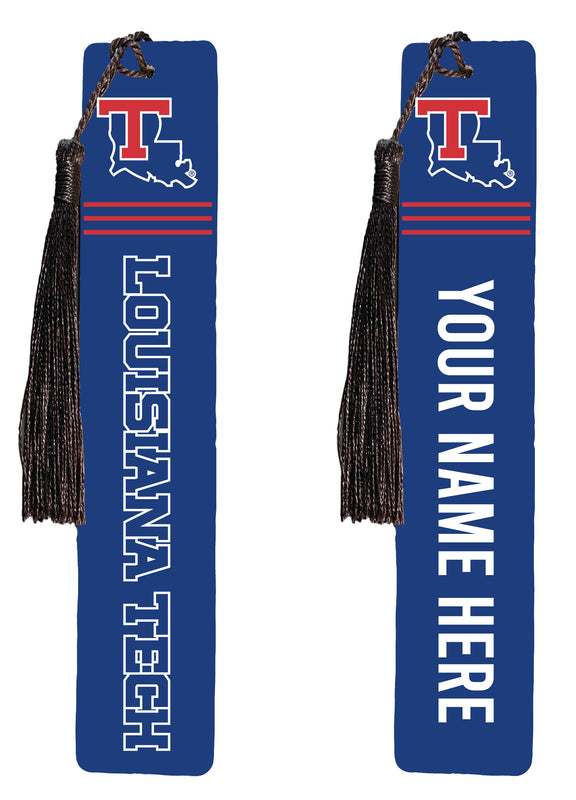 Louisiana Tech Bulldogs Personalized Wooden Bookmark with Tassel – Officially Licensed Collegiate Product Full Color
