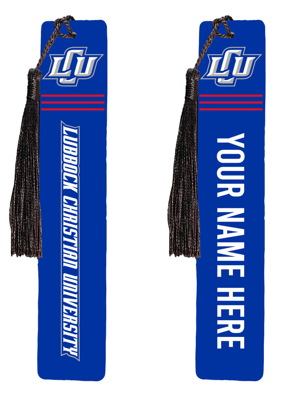 Lubbock Christian University Chaparral Personalized Wooden Bookmark with Tassel – Officially Licensed Collegiate Product Full Color