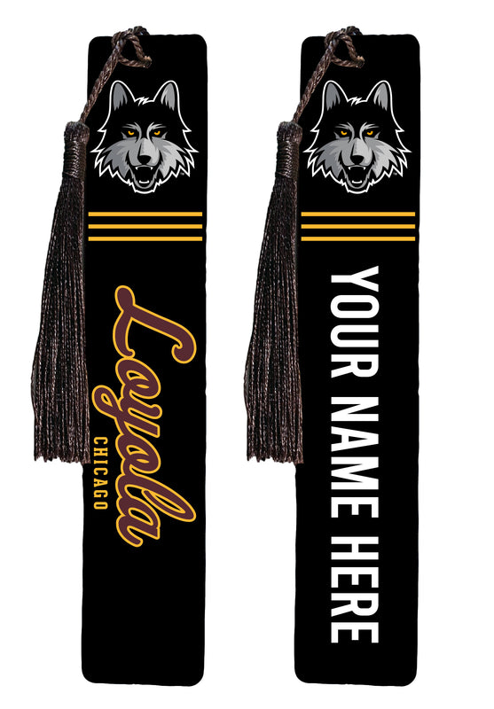 Loyola University Ramblers Personalized Wooden Bookmark with Tassel – Officially Licensed Collegiate Product Full Color