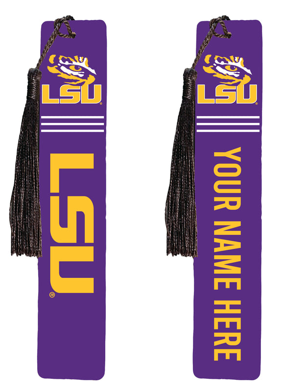 LSU Tigers Personalized Wooden Bookmark with Tassel – Officially Licensed Collegiate Product Full Color