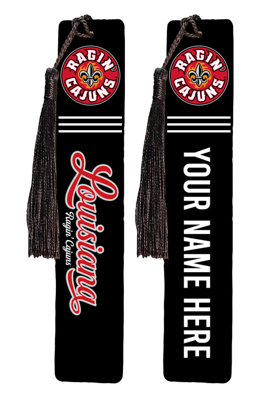 Louisiana at Lafayette Personalized Wooden Bookmark with Tassel – Officially Licensed Collegiate Product Full Color