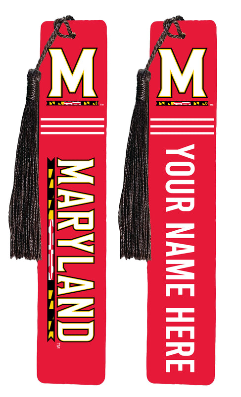 Maryland Terrapins Personalized Wooden Bookmark with Tassel – Officially Licensed Collegiate Product Full Color