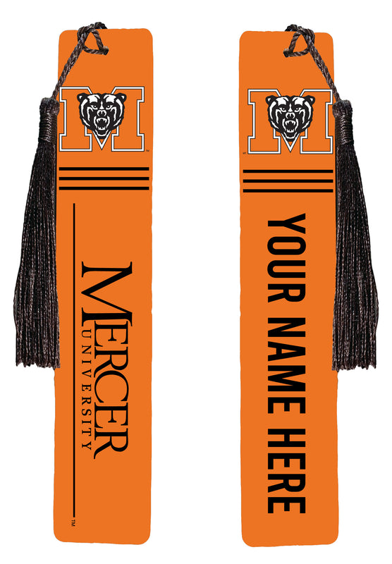 Mercer University Personalized Wooden Bookmark with Tassel – Officially Licensed Collegiate Product Full Color