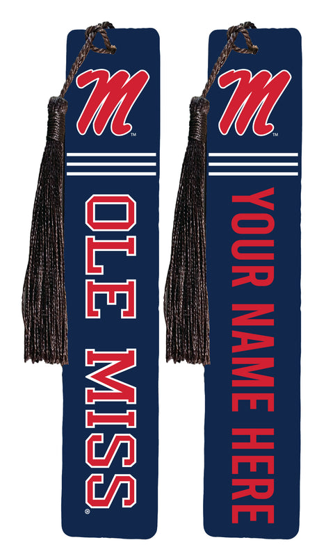 Mississippi Rebels "Ole Miss" Personalized Wooden Bookmark with Tassel – Officially Licensed Collegiate Product Full Color