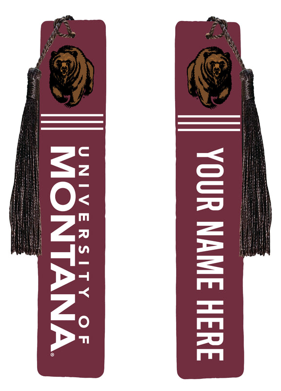Montana University Personalized Wooden Bookmark with Tassel – Officially Licensed Collegiate Product Full Color