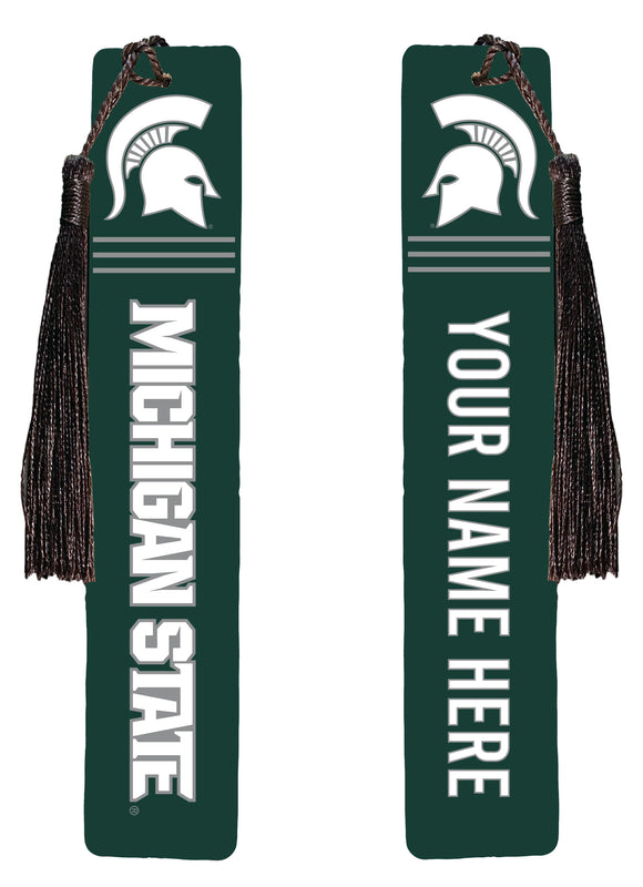 Michigan State Spartans Personalized Wooden Bookmark with Tassel – Officially Licensed Collegiate Product Full Color