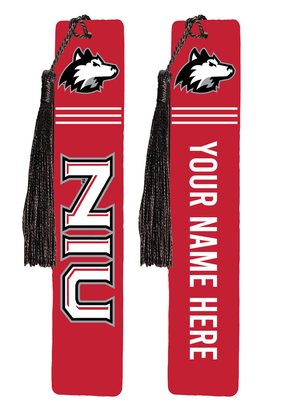 Northern Illinois Huskies Personalized Wooden Bookmark with Tassel – Officially Licensed Collegiate Product Full Color