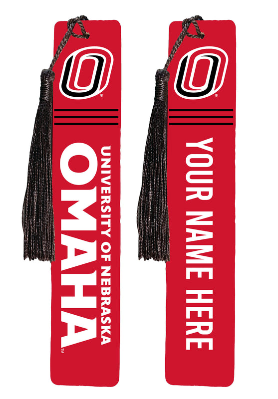 Nebraska at Omaha Personalized Wooden Bookmark with Tassel – Officially Licensed Collegiate Product Full Color