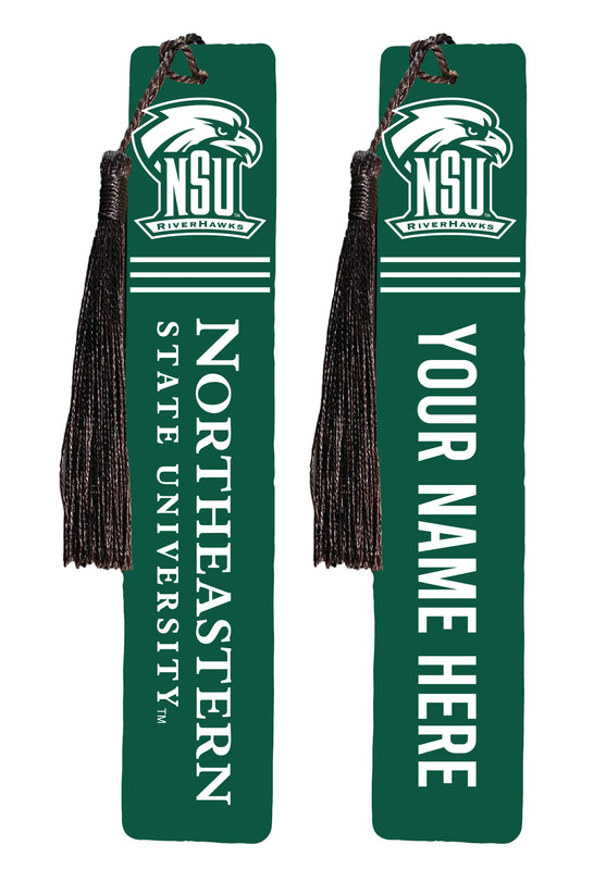 Northeastern State University Riverhawks Personalized Wooden Bookmark with Tassel – Officially Licensed Collegiate Product Full Color