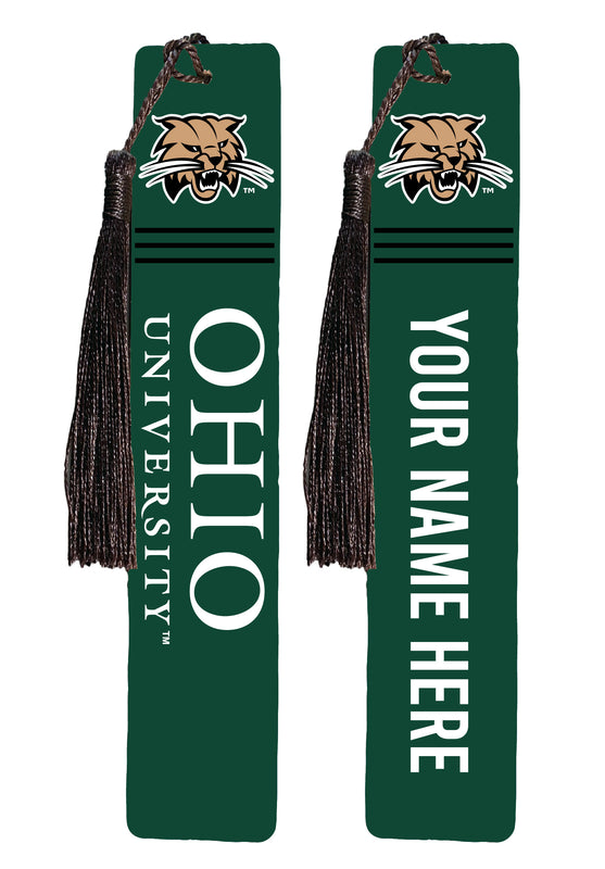 Ohio University Personalized Wooden Bookmark with Tassel – Officially Licensed Collegiate Product Full Color