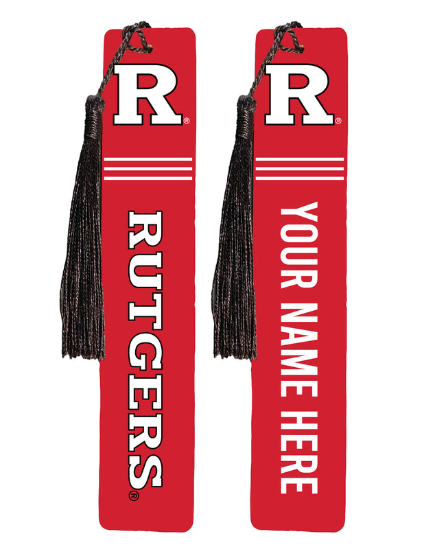 Rutgers Scarlet Knights Personalized Wooden Bookmark with Tassel – Officially Licensed Collegiate Product Full Color