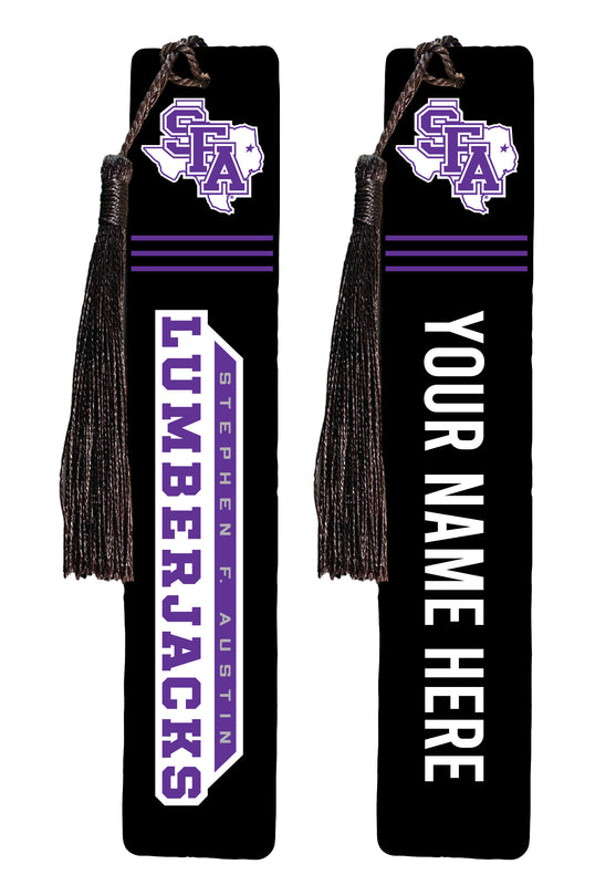 Stephen F. Austin State University Personalized Wooden Bookmark with Tassel – Officially Licensed Collegiate Product Full Color