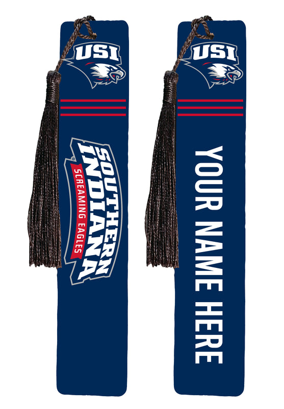 University of Southern Indiana Personalized Wooden Bookmark with Tassel – Officially Licensed Collegiate Product Full Color