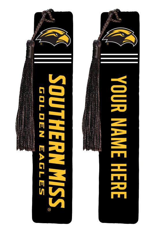 Southern Mississippi Golden Eagles Personalized Wooden Bookmark with Tassel – Officially Licensed Collegiate Product Full Color
