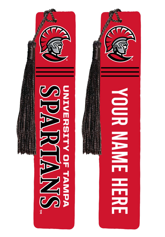 University of Tampa Spartans Personalized Wooden Bookmark with Tassel – Officially Licensed Collegiate Product Full Color