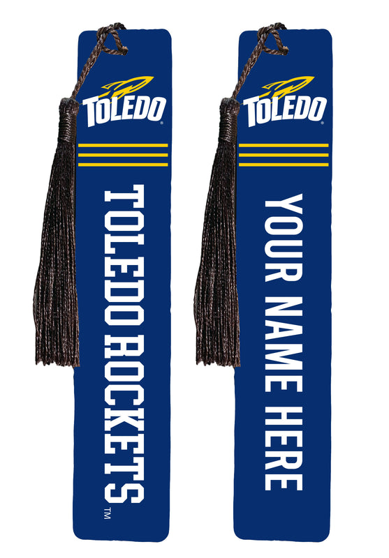 Toledo Rockets Personalized Wooden Bookmark with Tassel – Officially Licensed Collegiate Product Full Color