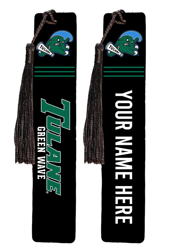 Tulane University Green Wave Personalized Wooden Bookmark with Tassel – Officially Licensed Collegiate Product Full Color