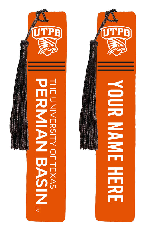 University of Texas of the Permian Basin Personalized Wooden Bookmark with Tassel – Officially Licensed Collegiate Product Full Color